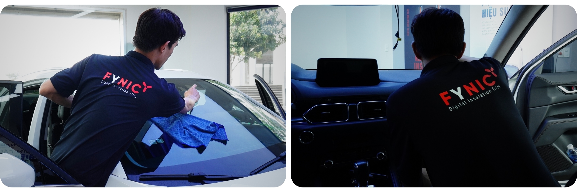 Hinh anh thi cong dan phim cach nhiet kinh lai Mazda CX 5