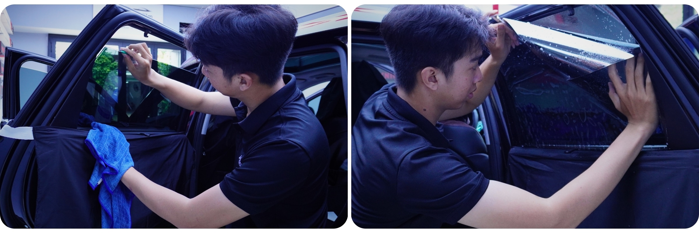 Hinh anh thi cong dan phim cach nhiet o to 7 cho 3
