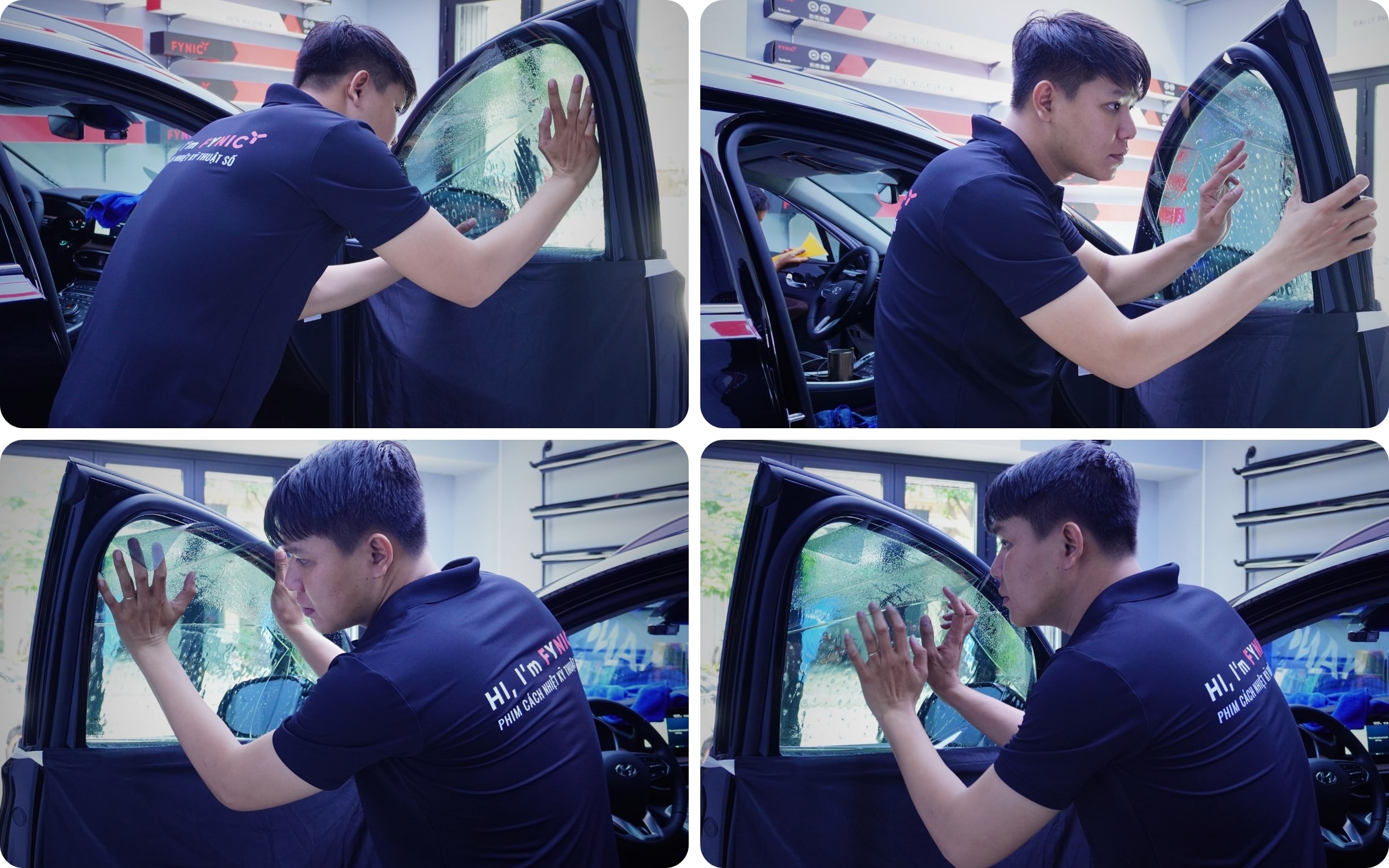 Ảnh thi công thực tế dán phim cách nhiệt ô tô 2