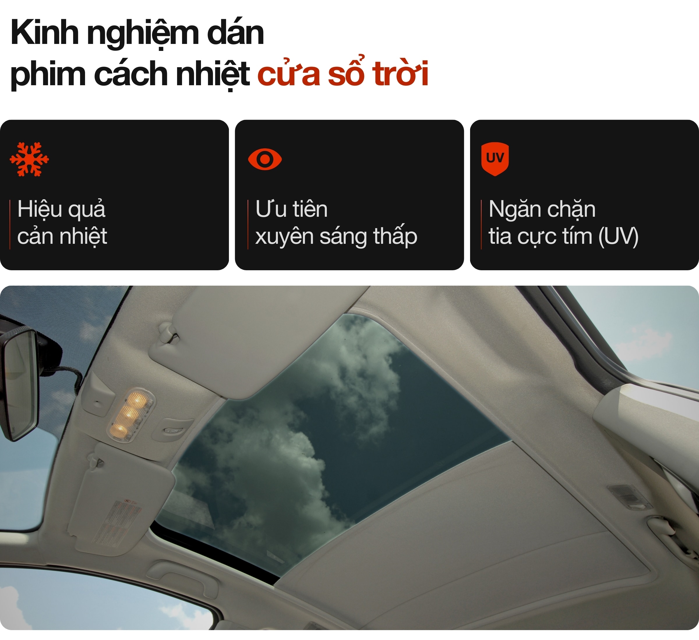 Kinh nghiệm chọn phim cách nhiệt cửa sổ trời ô tô