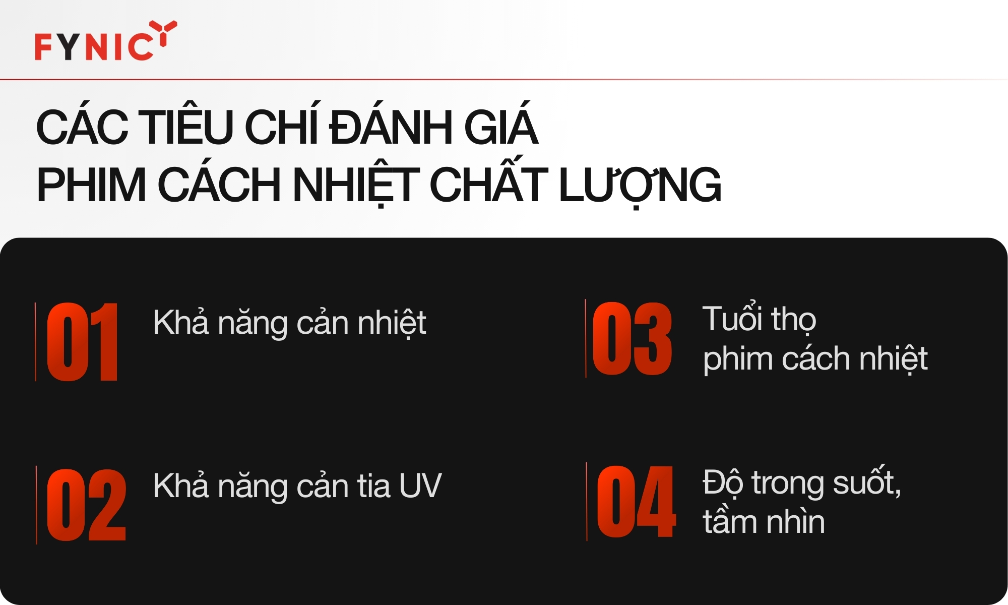 Các tiêu chí đánh giá phim cách nhiệt chất lượng
