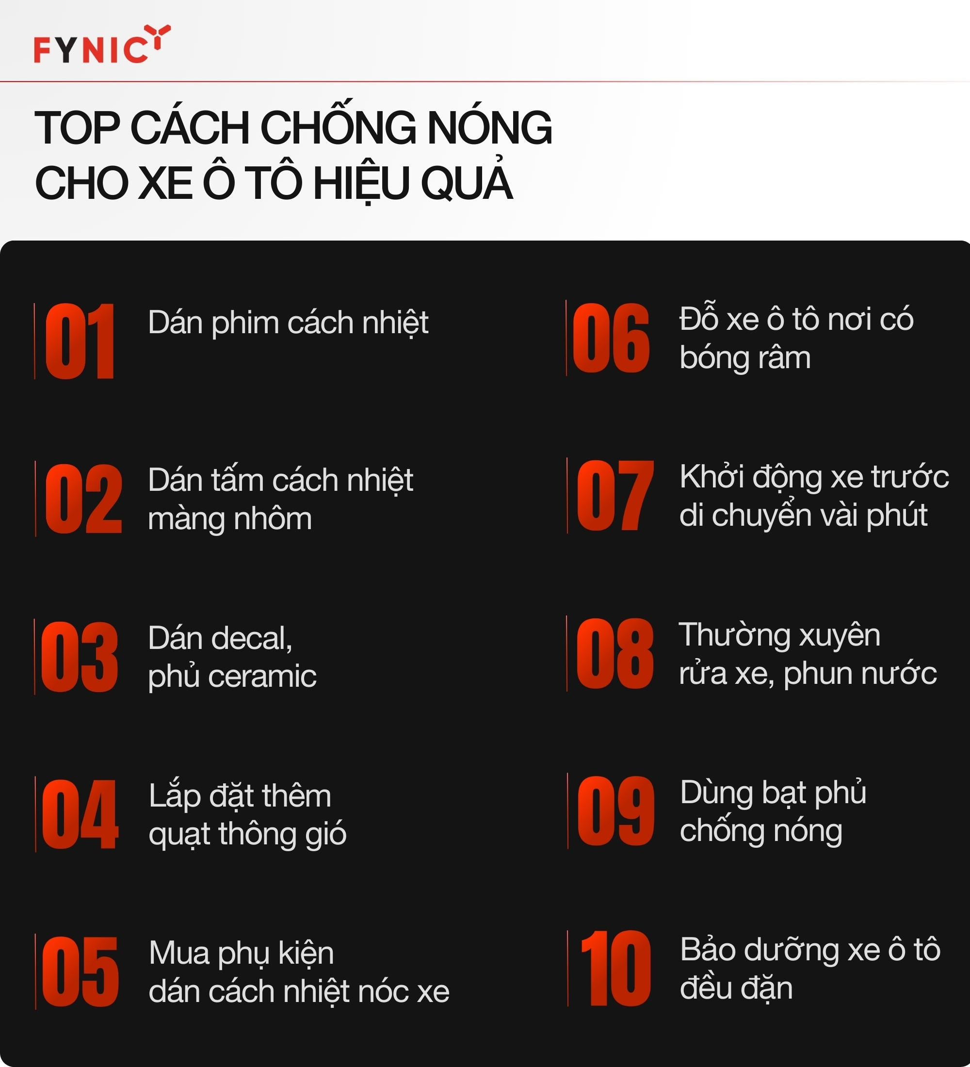 top cach chong nong o to hieu qua