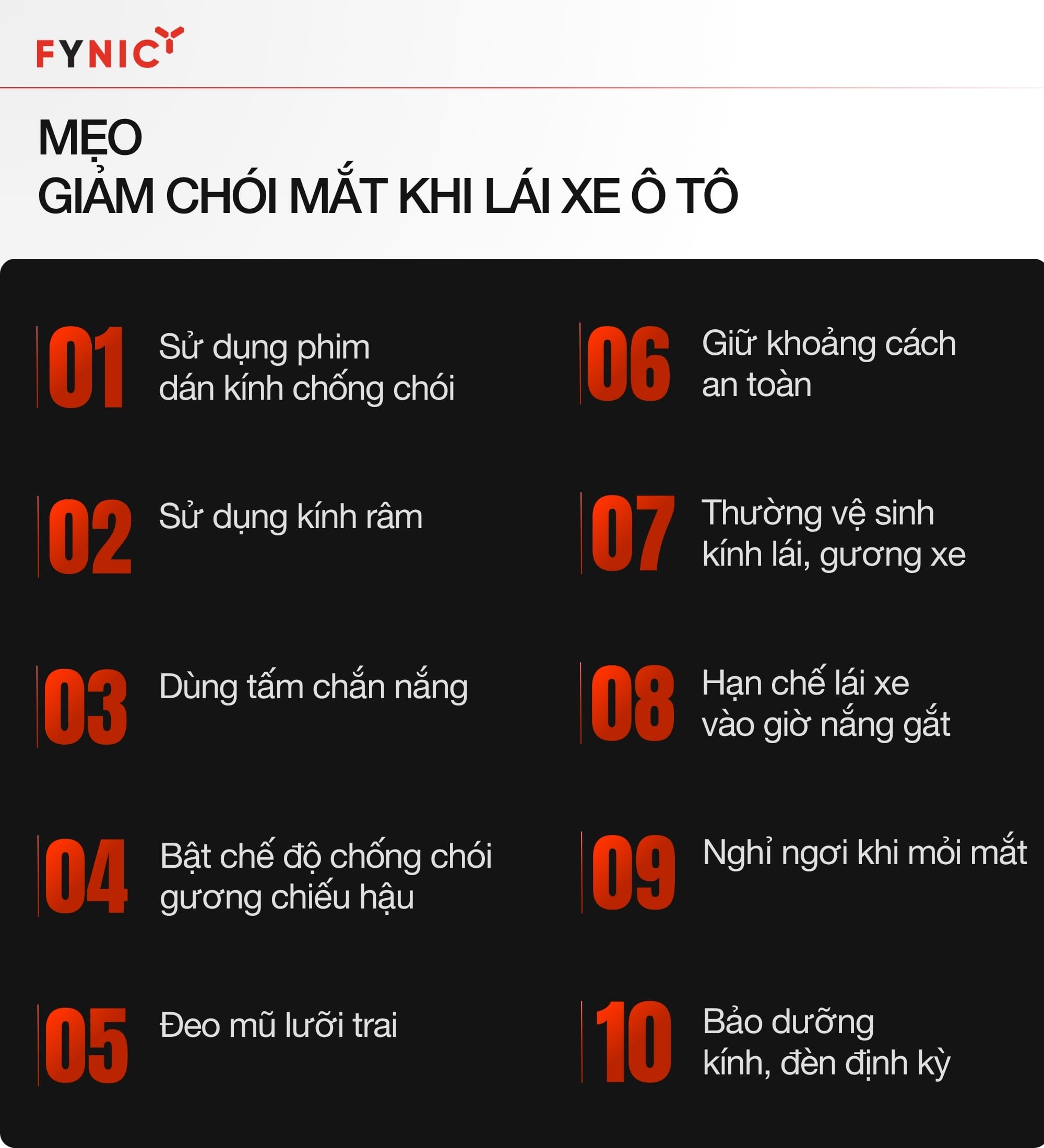 Cách giúp giảm chói mắt khi lái xe ô tô an toàn và hiệu quả 2 Mẹo giảm chói mắt khi lái xe ô tô