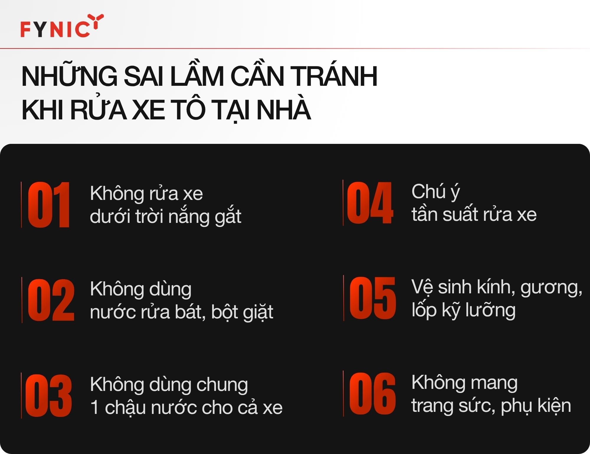Cách rửa xe ô tô đúng cách tại nhà sạch và an toàn 3 Những sai lầm cần tránh và lưu ý khi rửa xe ô tô tại nhà