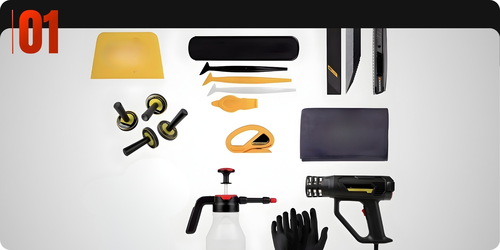 Chuẩn bị đầy đủ dụng cụ để dán PPF ô tô